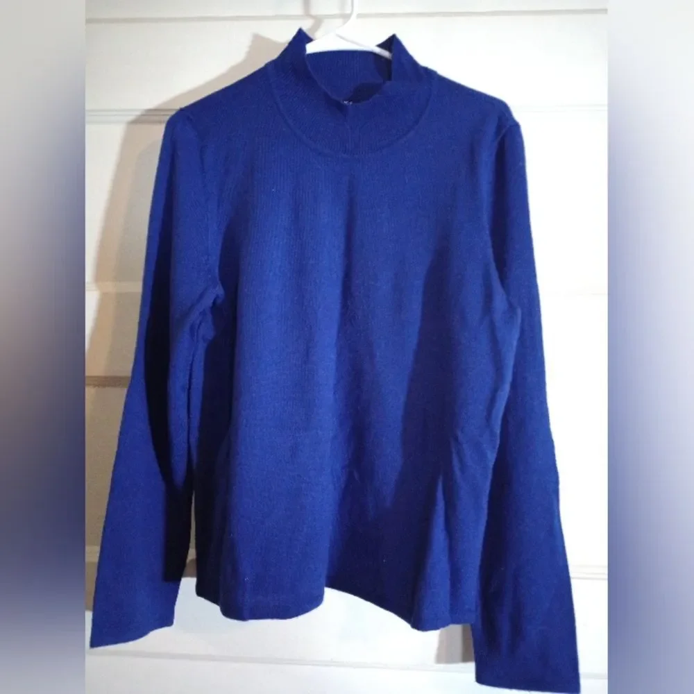 East 5th large women's mock turtleneck blue/purple sweater (Rox232)